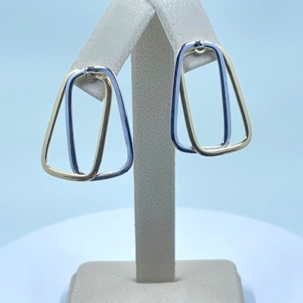 14k Yellow and White gold earrings